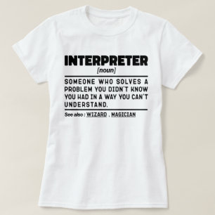 T-shirt Interprète Noun Spécialiste de la traduction