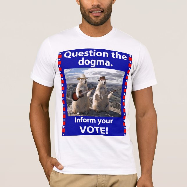 T-shirt Interrogez la chemise de dogme (Devant)