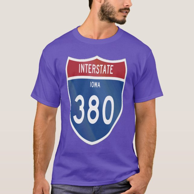 T-shirt Interstate 380 Iowa I380 Highway Oversized 1 (Devant)