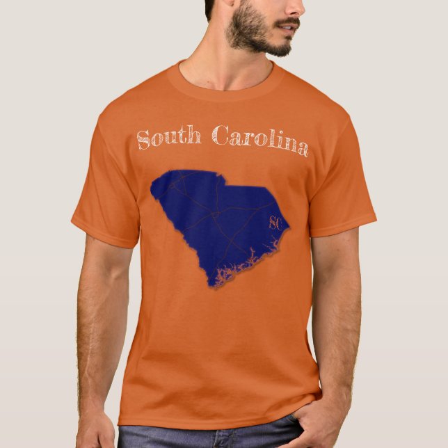 T-shirt Interstate de Caroline du Sud [Conception bleue de (Devant)