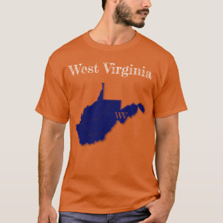 T-shirt Interstates de Virginie-Occidentale [Dessin Bleu M