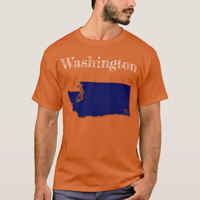 T-shirt Interstates de Washington [Design Bleu Marine] (Devant)