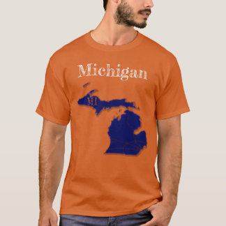 T-shirt Interstates du Michigan [Dessin Bleu Marine]