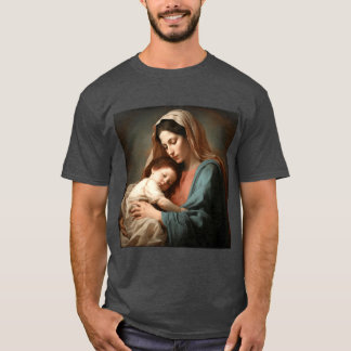 T-shirt Intimate Painting of Motherhood with Gentle Warm G