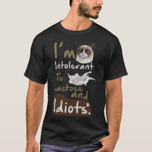 T-shirt Intolérant au lactose et Idiots Kitten Chat en col