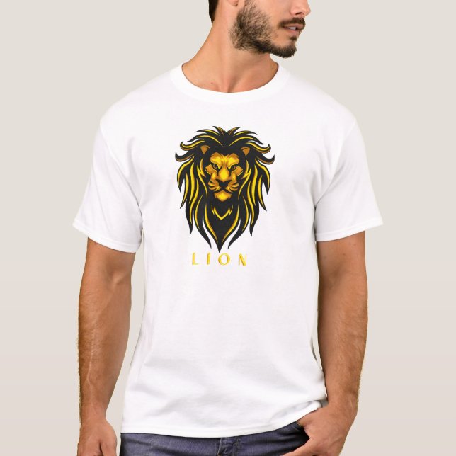 T-shirt Intrépide comme un lion - Gras Animal Graphic Tee (Devant)