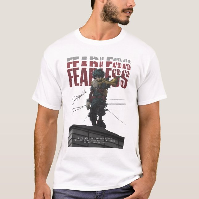 T-shirt Intrépide, motivation design anime (Devant)