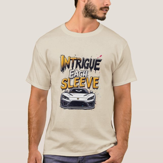 T-shirt 🔥 Intrigue Chaque Manches Voiture de Course de Ru (Devant)