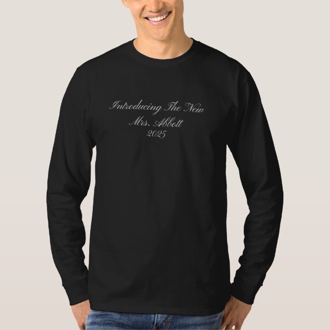 T-shirt Introducing The New Mrs. Abbott 2025 Wedding Engag (Devant)