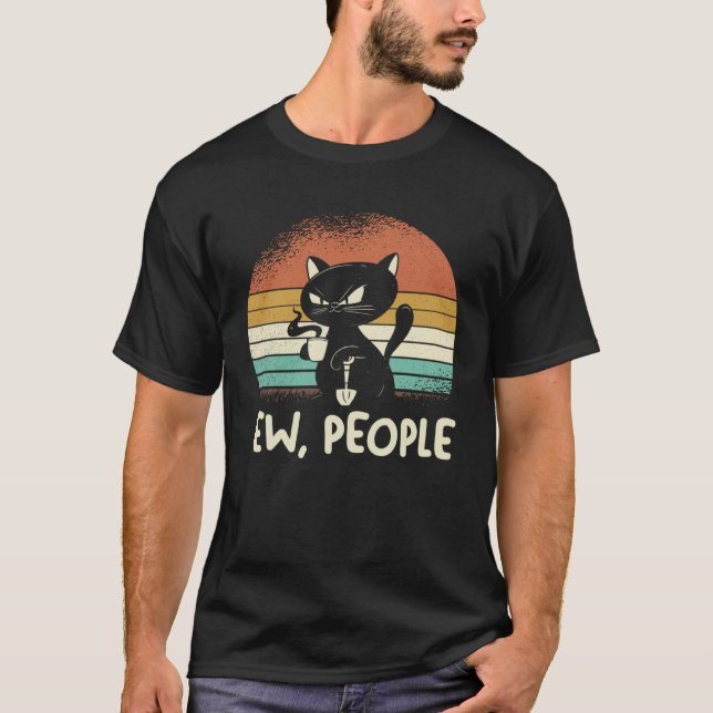 T-shirt Introvert Cat Ew People (Devant)