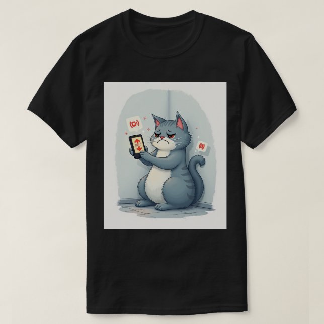 T-shirt Introvert Feed Refresh Avoidance Funny Cat Sticker (Design devant)