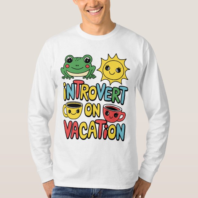 T-shirt Introvert Vacation Mode homme à manches courtes (Devant)