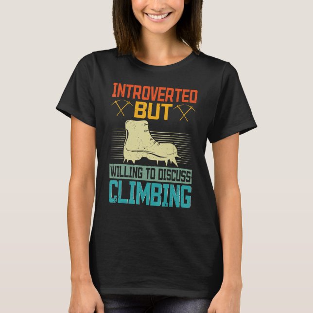 T-shirt Introverted Climber Vintage Rock Climbing Boulderi (Devant)