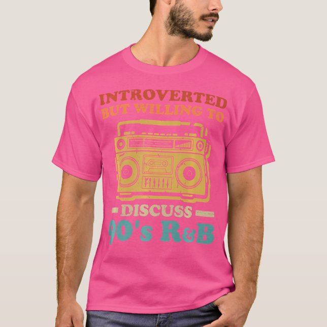 T-shirt Introverted Mais Prêt À Discuter De 90S Rb Drôle R (Devant)