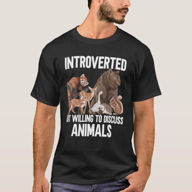 T-shirt Introverted Mais Prêt À Discuter Des Animaux Anima (Devant)