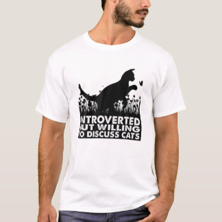 T-shirt Introverted Mais Prêt À Discuter Des Chats Vintage