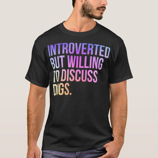 T-shirt Introverted, mais prêt à discuter des chiens Fils  (Devant)