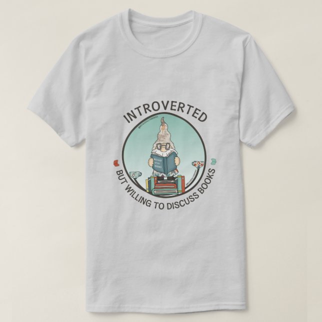 T-shirt Introverted Mais Prêt À Discuter Des Livres (Design devant)