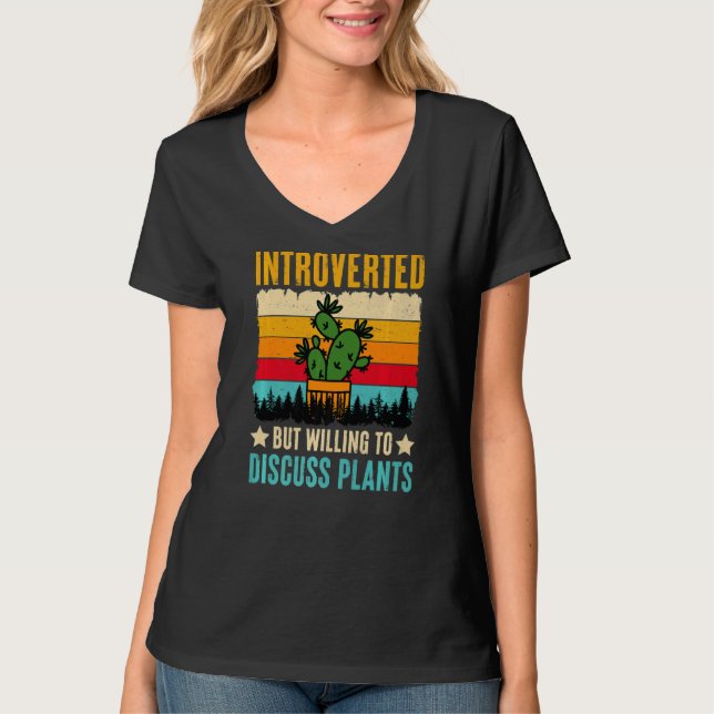 T-shirt Introverted Mais Prêt À Discuter Des Plantes (Devant)