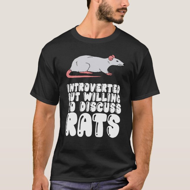 T-shirt Introverted Mais Prêt À Discuter Des Rats (Devant)