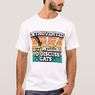 T-shirt Introverted mais volonté de discuter des chats, mi