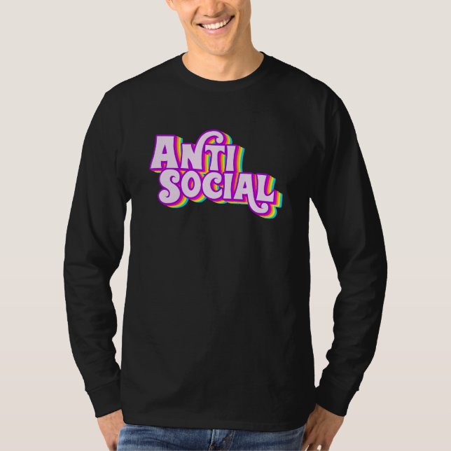 T-shirt Introverti Arc-en-ciel antisocial Introvertir (Devant)
