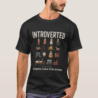 T-shirt Introverti mais parlera de Voitures Anciennes