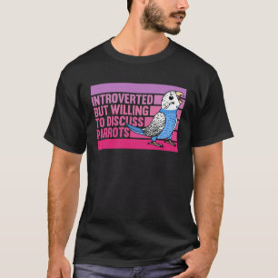 T-shirt Introverti Mais Parrots Blue Budgie Budgerigar