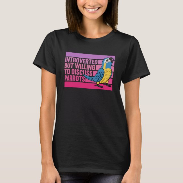T-shirt Introverti mais perroquets bleu gorge Macaw 1 (Devant)