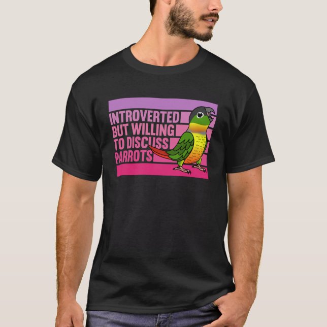 T-shirt Introverti, mais perroquets Jaune à côté Vert Jaun (Devant)