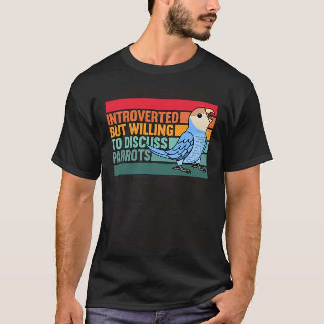 T-shirt Introverti mais perroquets Perruche à face pêche (Devant)