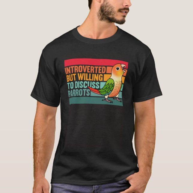T-shirt Introverti, mais perroquets vert Jouer Aiguille Co (Devant)