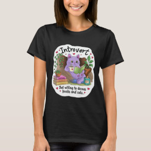 T-shirt Introverti mais prêt à discuter de livres et de ch