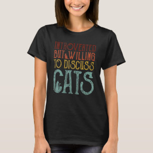 T-shirt Introverti mais prêt à discuter des chats Introve