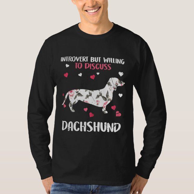T-shirt Introvertir Mais Discuter Du Costume Dachshund (Devant)