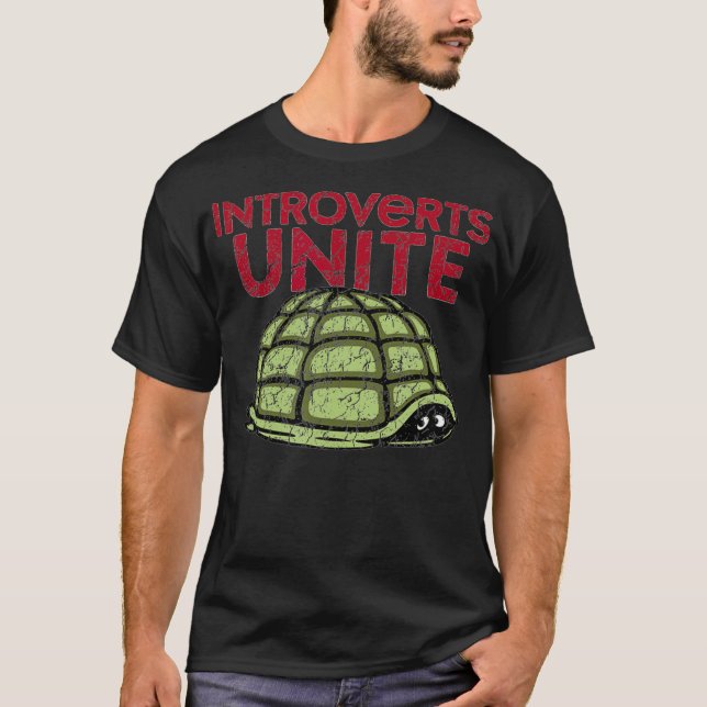 T-shirt Introvertit Unite Turtle Shell All Alone in the Ho (Devant)