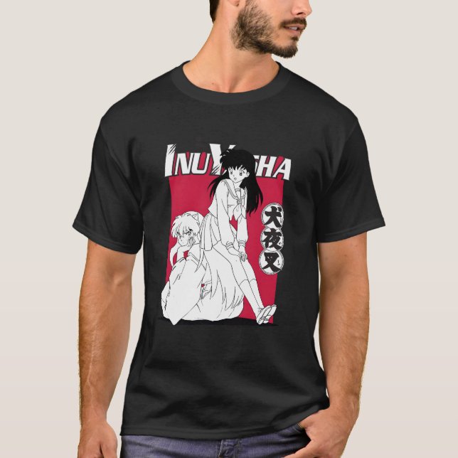 T-shirt Inuyasha Kagome Assis À Inuyasha (Devant)