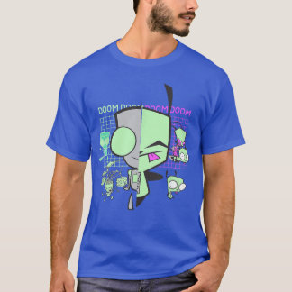 T-shirt Invader Zim Gir Doom Gridechno visage divisé Art f