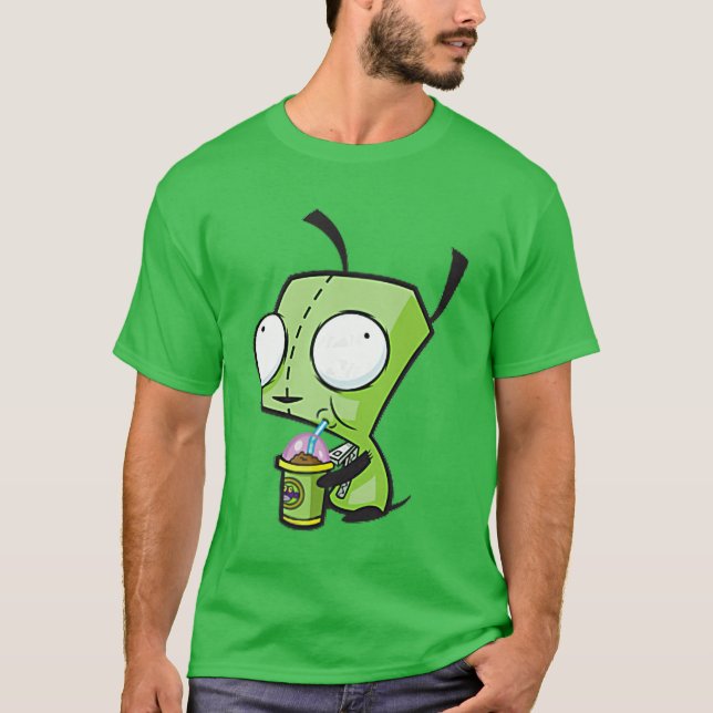 T-shirt Invader Zim Gir Front Back Nickelodeon Cartoon fam (Devant)
