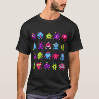 T-shirt INVADERS I Love 80s Retro 8 bits Pixel Espace Mons