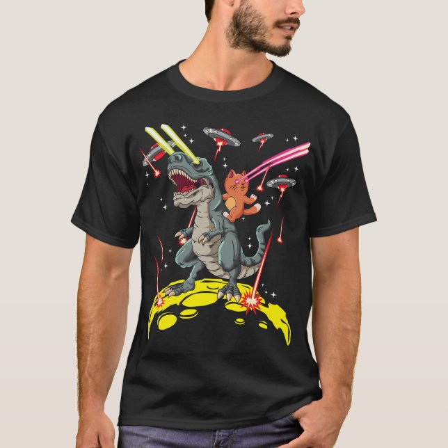 T-shirt Invasion Alien de l'oreille laser T-Rex (Devant)
