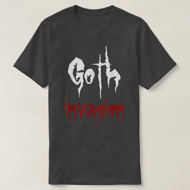 T-shirt Invasion Black Gothic Emo Horror Halloween 31 (Design devant)