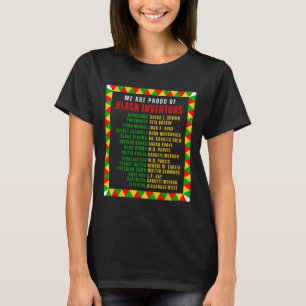 T-shirt Inventeurs noirs Fiers Noirs Histoire Mois Racines
