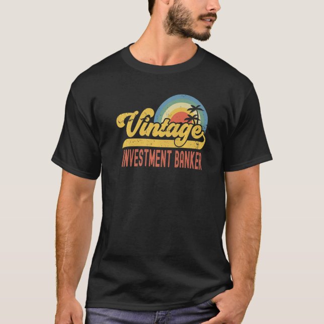 T-shirt Investissement Banquier Vintage Sunset Profession  (Devant)