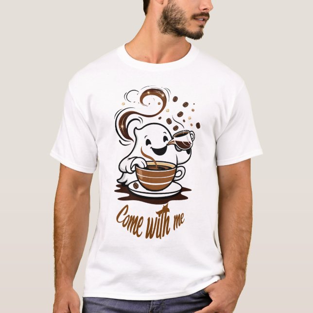 T-shirt Invitation Café Fantôme – “Viens Avec Moi” (Devant)