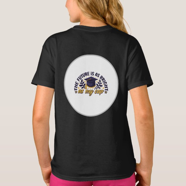T-shirt Invitation élégante bleue et dorée (Dos)