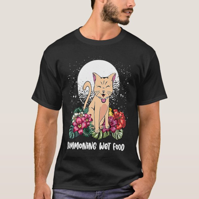T-shirt Invoquer Nourriture Humide  Chat  Humour Chat Mama (Devant)