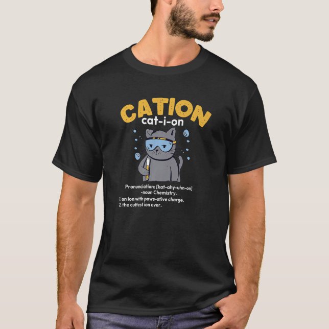 T-shirt Ion de chat Cation mignonne (Devant)