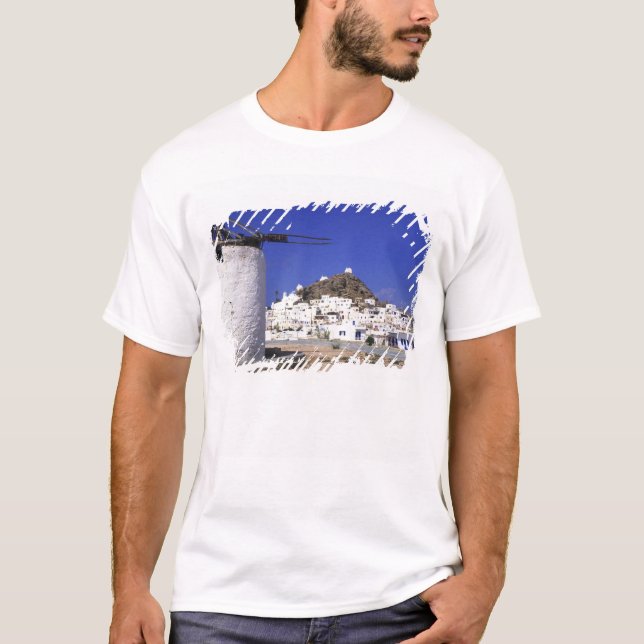 T-shirt Ios, Grèce. Beau et net, blanc et (Devant)