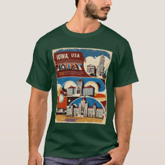 T-shirt Iowa 1950s USA Vintage Retro Tourism Oversized